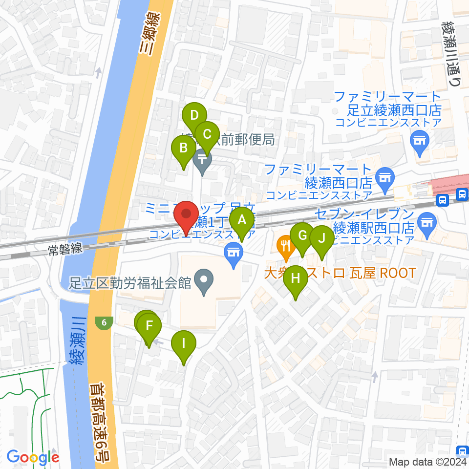 綾瀬CHESS周辺の駐車場・コインパーキング一覧地図