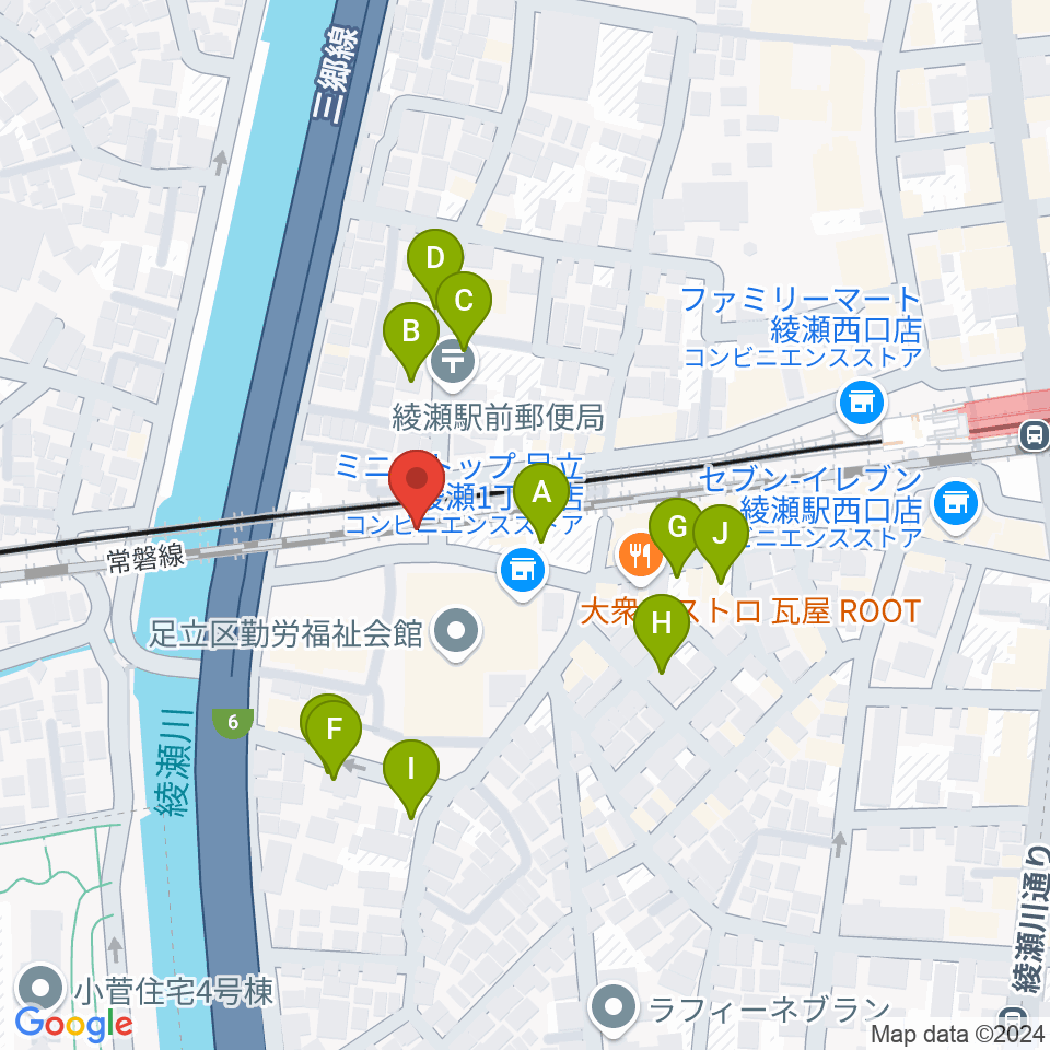 綾瀬CHESS周辺の駐車場・コインパーキング一覧地図