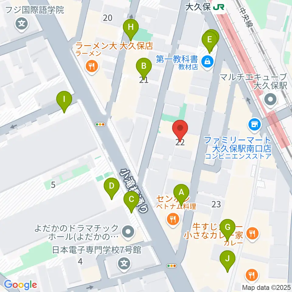 大久保バンプシティー周辺の駐車場・コインパーキング一覧地図