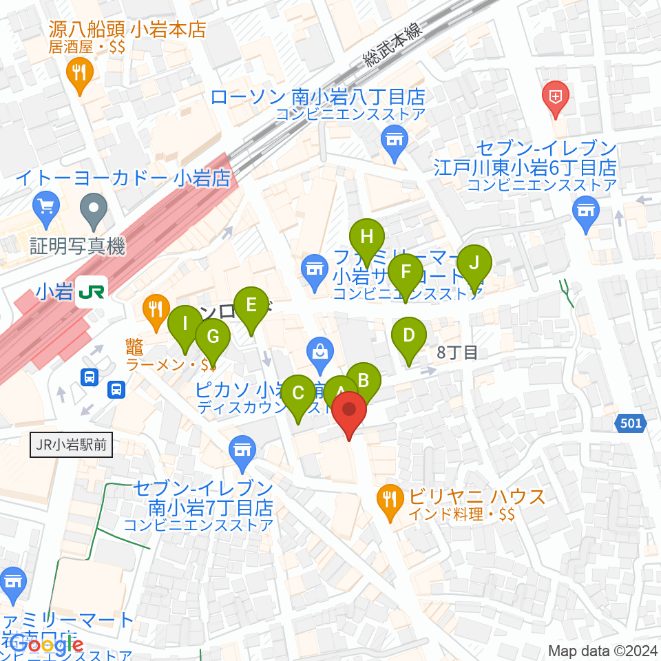 小岩BUSHBASH周辺の駐車場・コインパーキング一覧地図