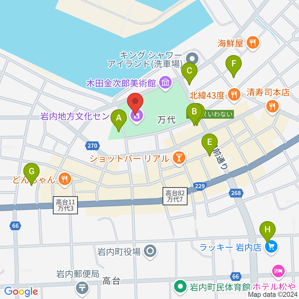 岩内地方文化センター周辺の駐車場・コインパーキング一覧地図