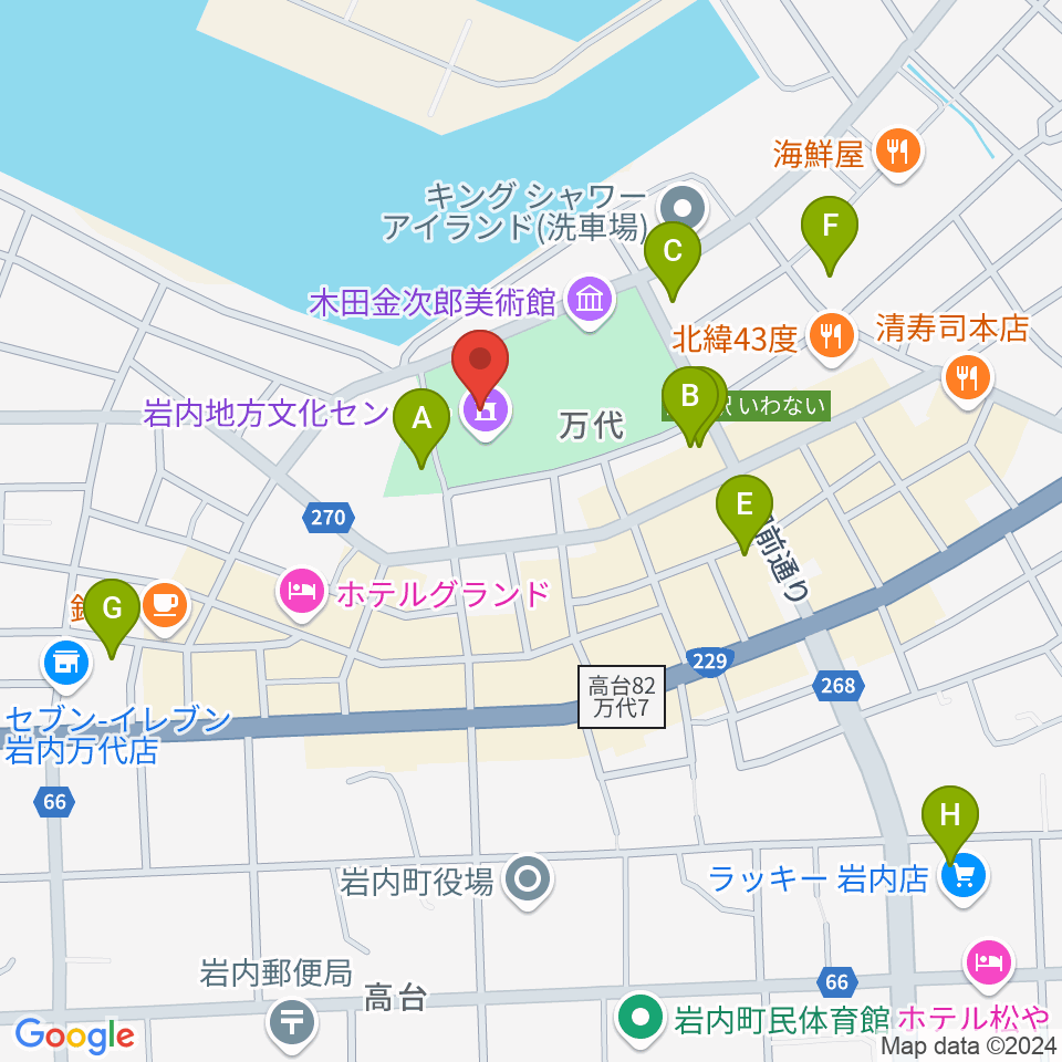 岩内地方文化センター周辺の駐車場・コインパーキング一覧地図