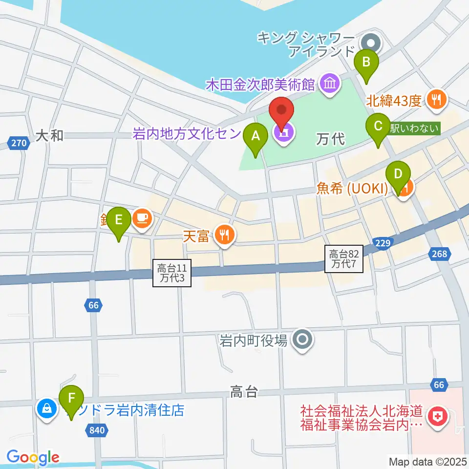 岩内地方文化センター周辺の駐車場・コインパーキング一覧地図