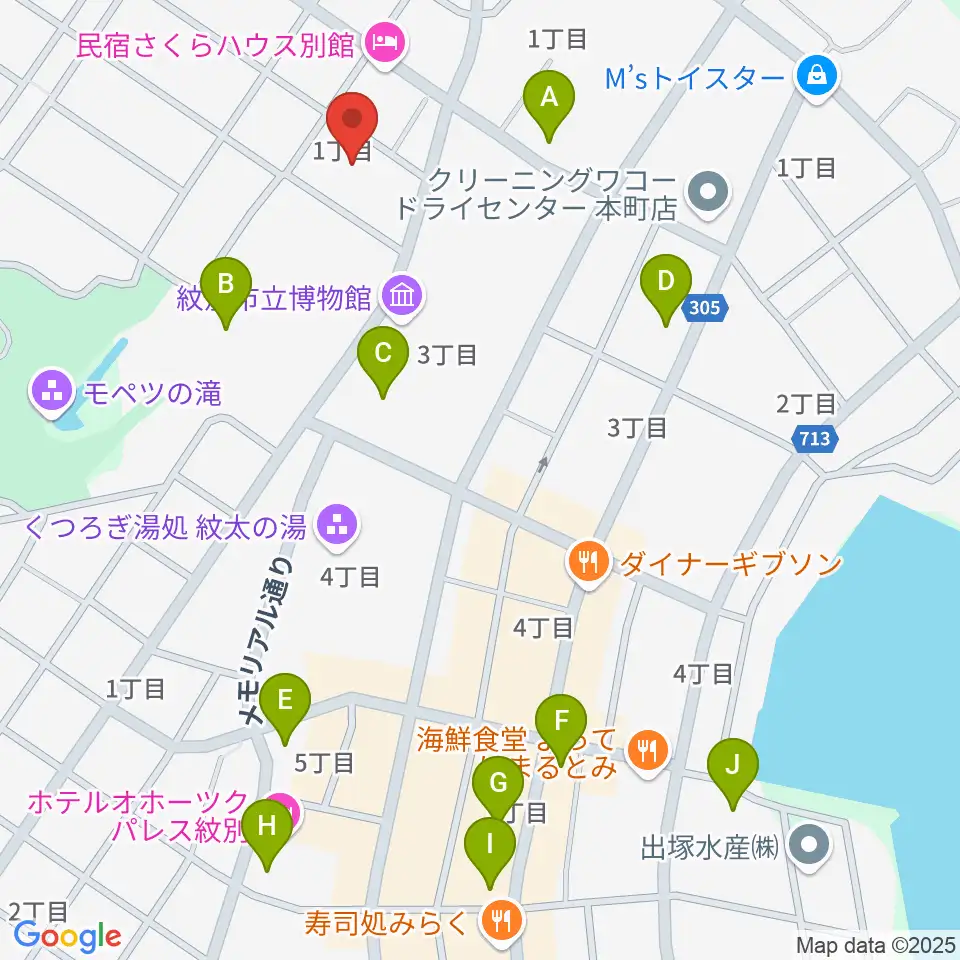 紋別市民会館周辺の駐車場・コインパーキング一覧地図