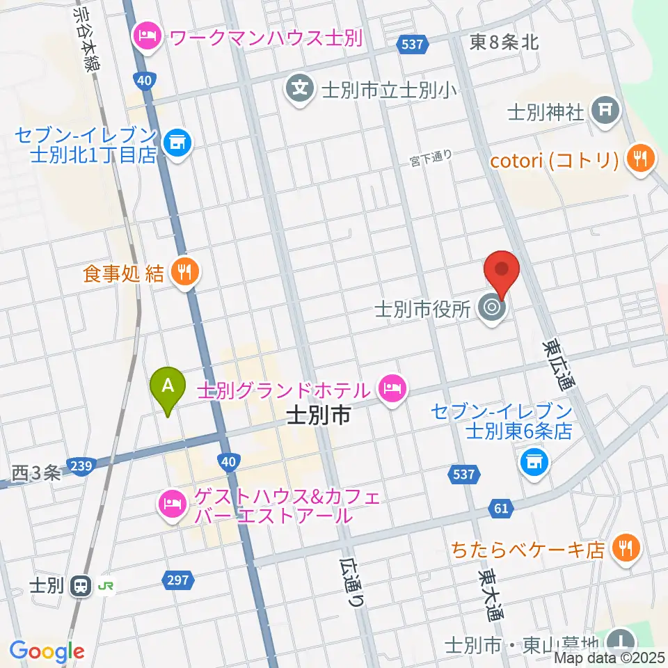 士別市民文化センター周辺の駐車場・コインパーキング一覧地図