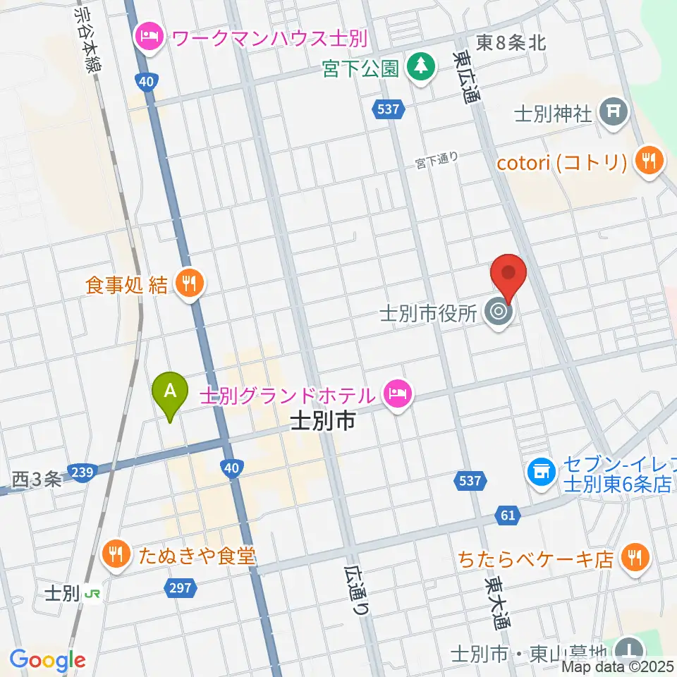 士別市民文化センター周辺の駐車場・コインパーキング一覧地図