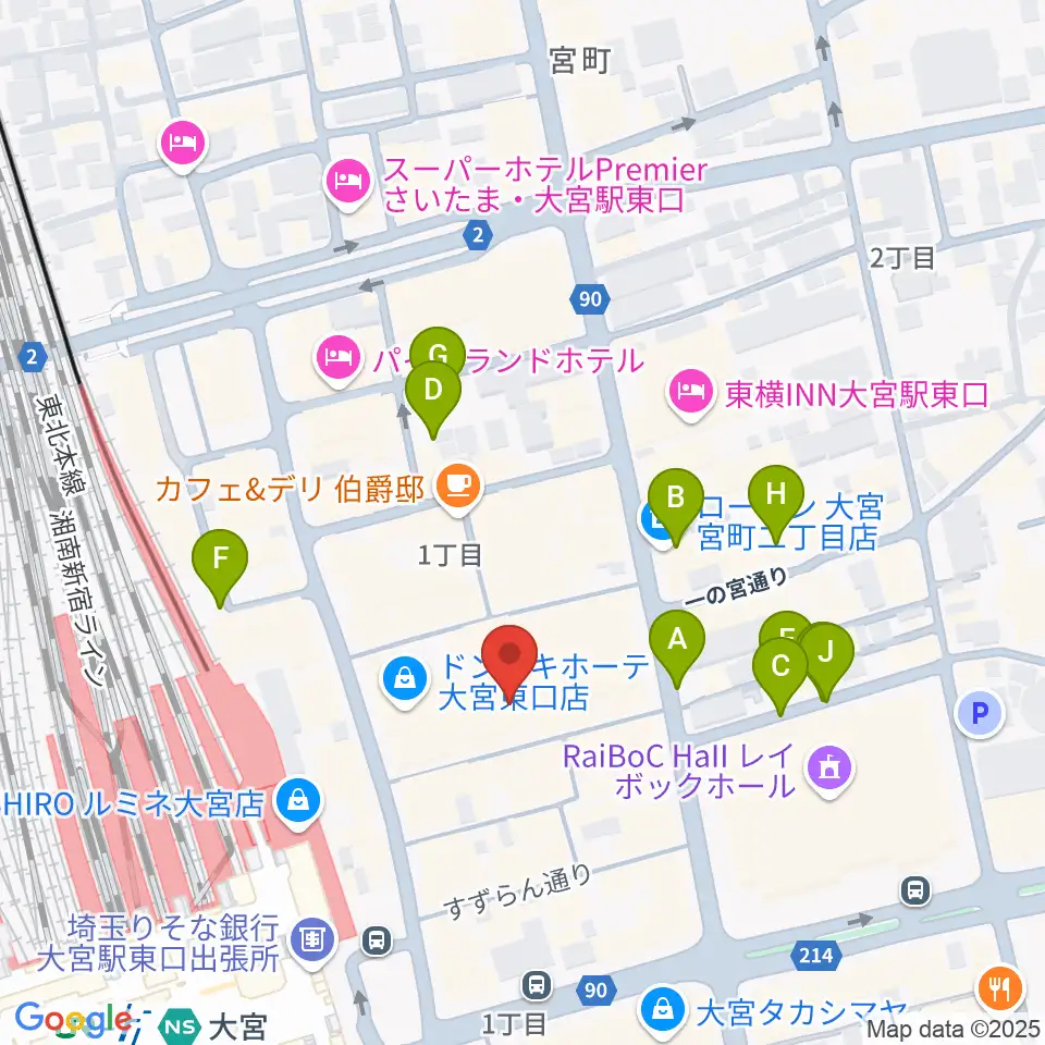 島村楽器 大宮店周辺の駐車場・コインパーキング一覧地図