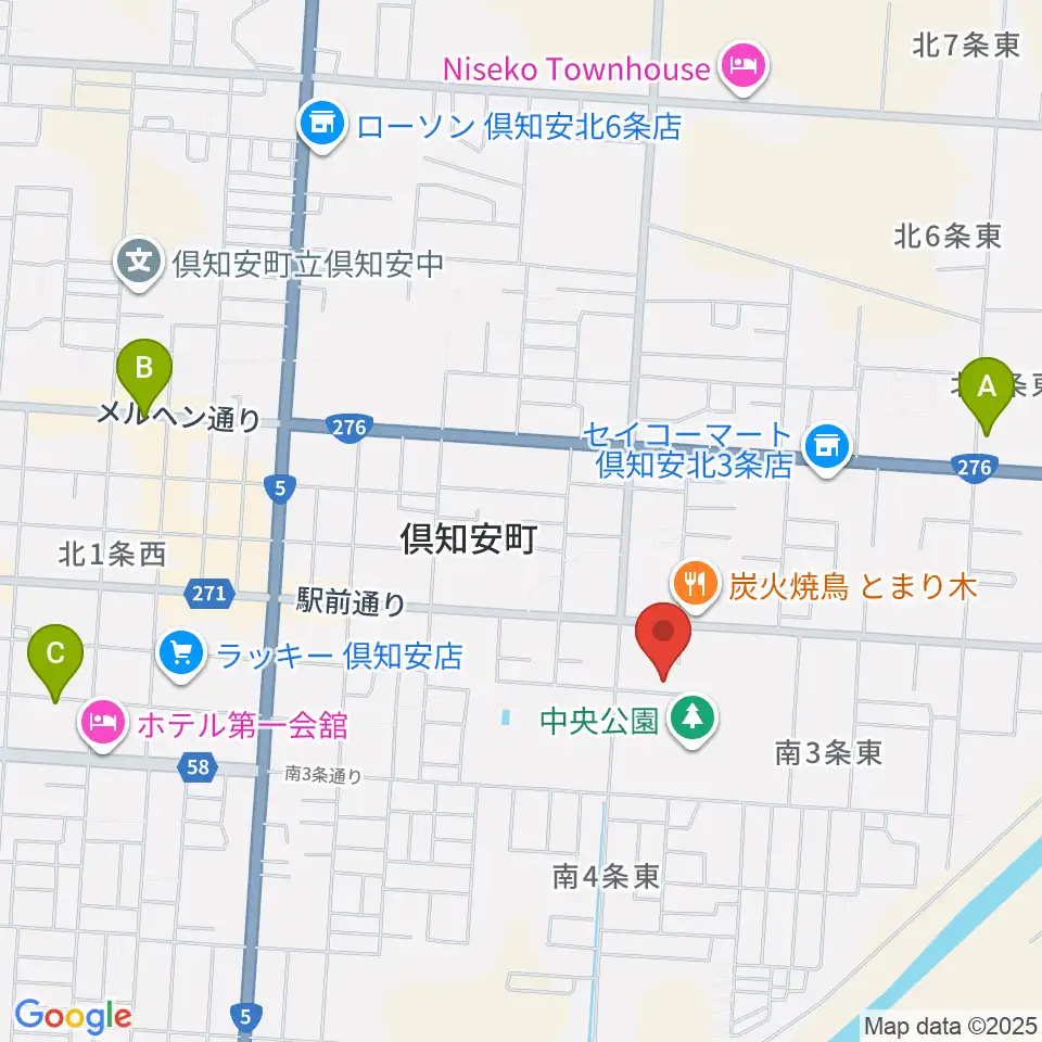 倶知安町公民館・文化福祉センター周辺の駐車場・コインパーキング一覧地図