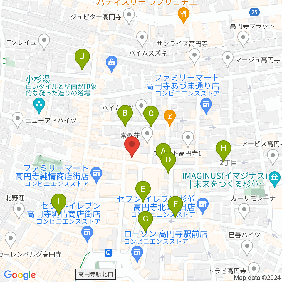 AVガレージ 中古楽器店周辺の駐車場・コインパーキング一覧地図