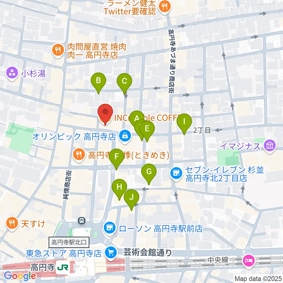AVガレージ 中古楽器店周辺の駐車場・コインパーキング一覧地図