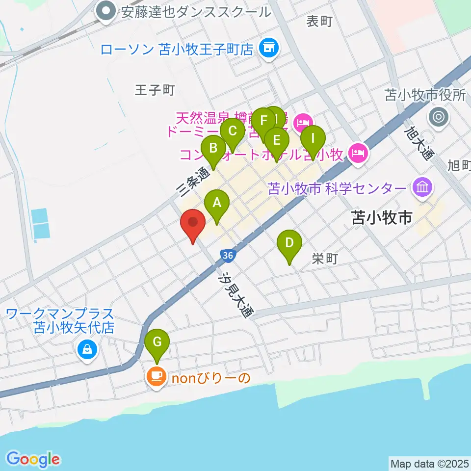 苫小牧市文化交流センター アイビー・プラザ周辺の駐車場・コインパーキング一覧地図