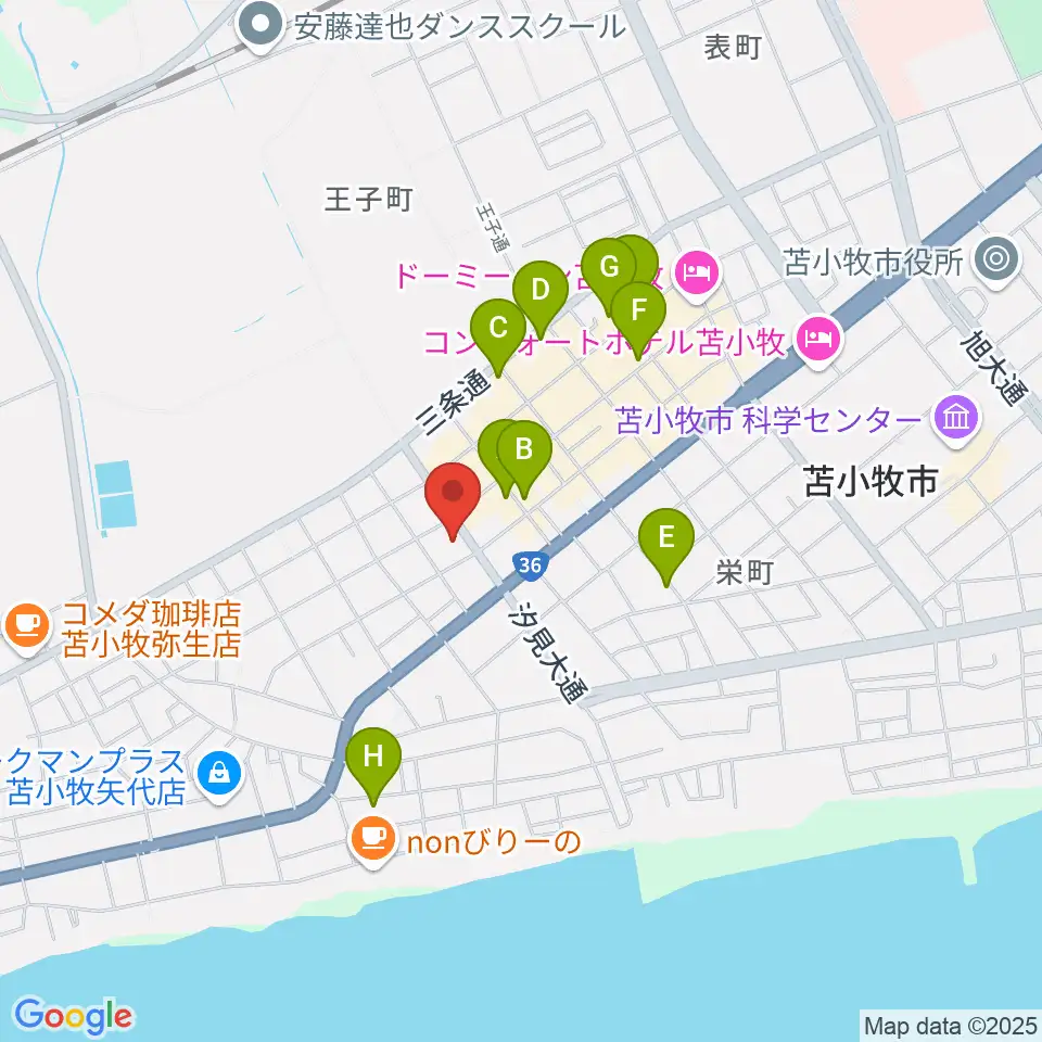 苫小牧市文化交流センター アイビー・プラザ周辺の駐車場・コインパーキング一覧地図