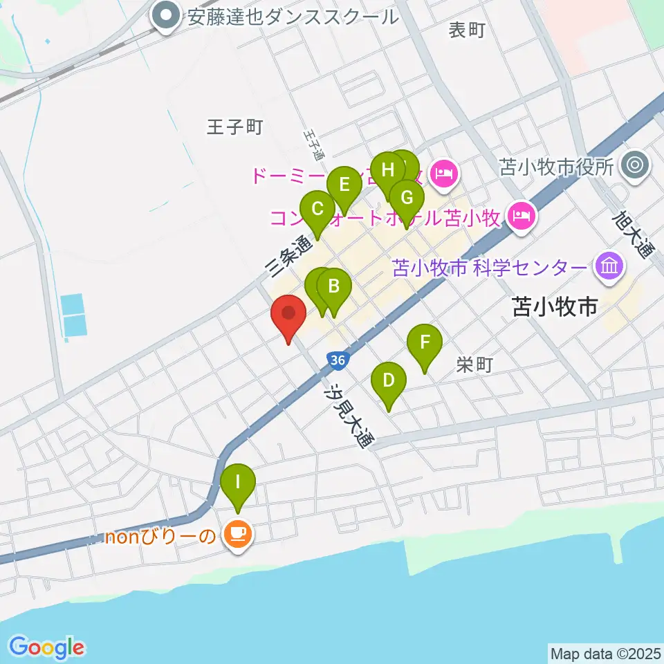 苫小牧市文化交流センター アイビー・プラザ周辺の駐車場・コインパーキング一覧地図