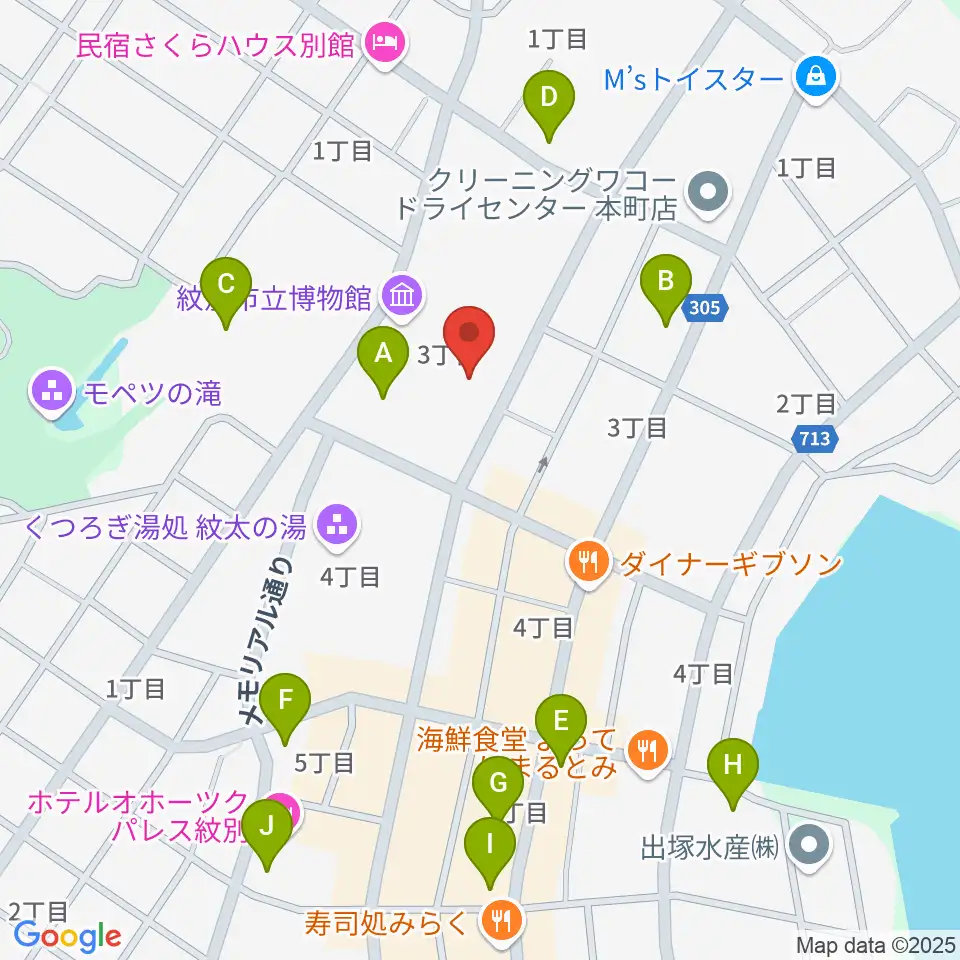 紋別市文化会館周辺の駐車場・コインパーキング一覧地図