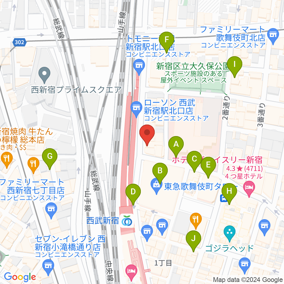 スタジオミュージックシティ周辺の駐車場・コインパーキング一覧地図