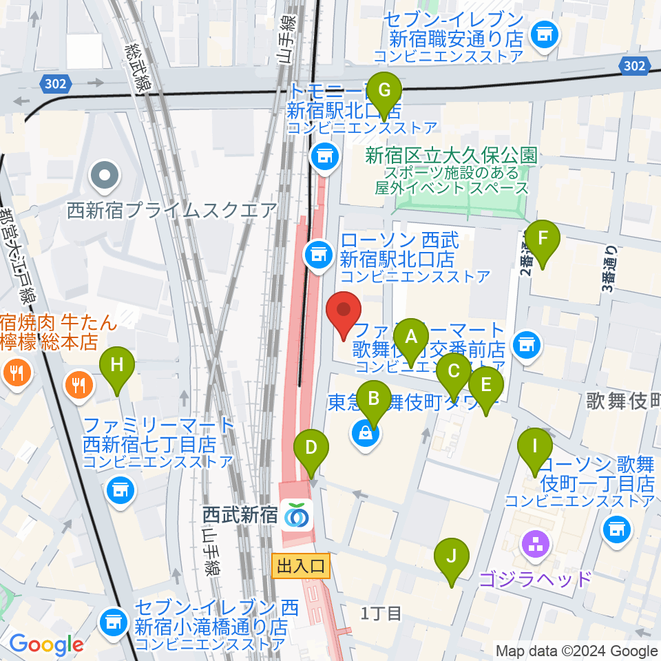 スタジオミュージックシティ周辺の駐車場・コインパーキング一覧地図