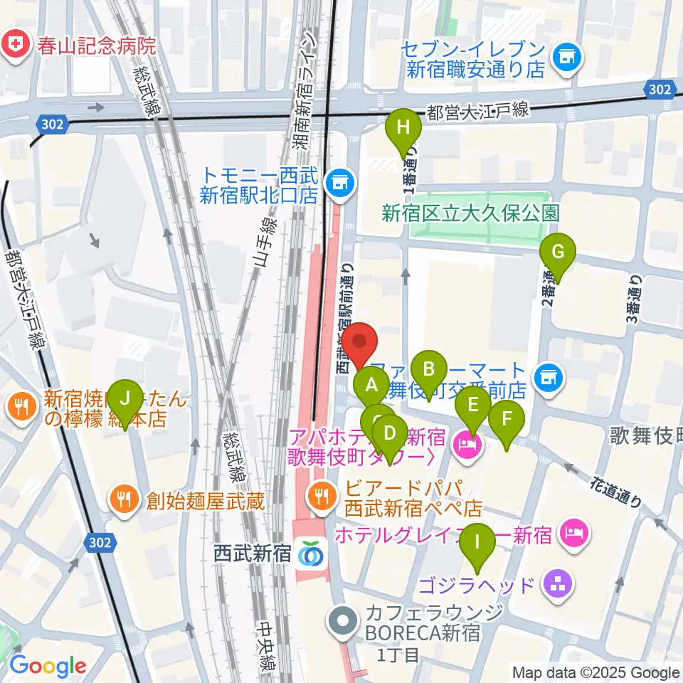 スタジオミュージックシティ周辺の駐車場・コインパーキング一覧地図