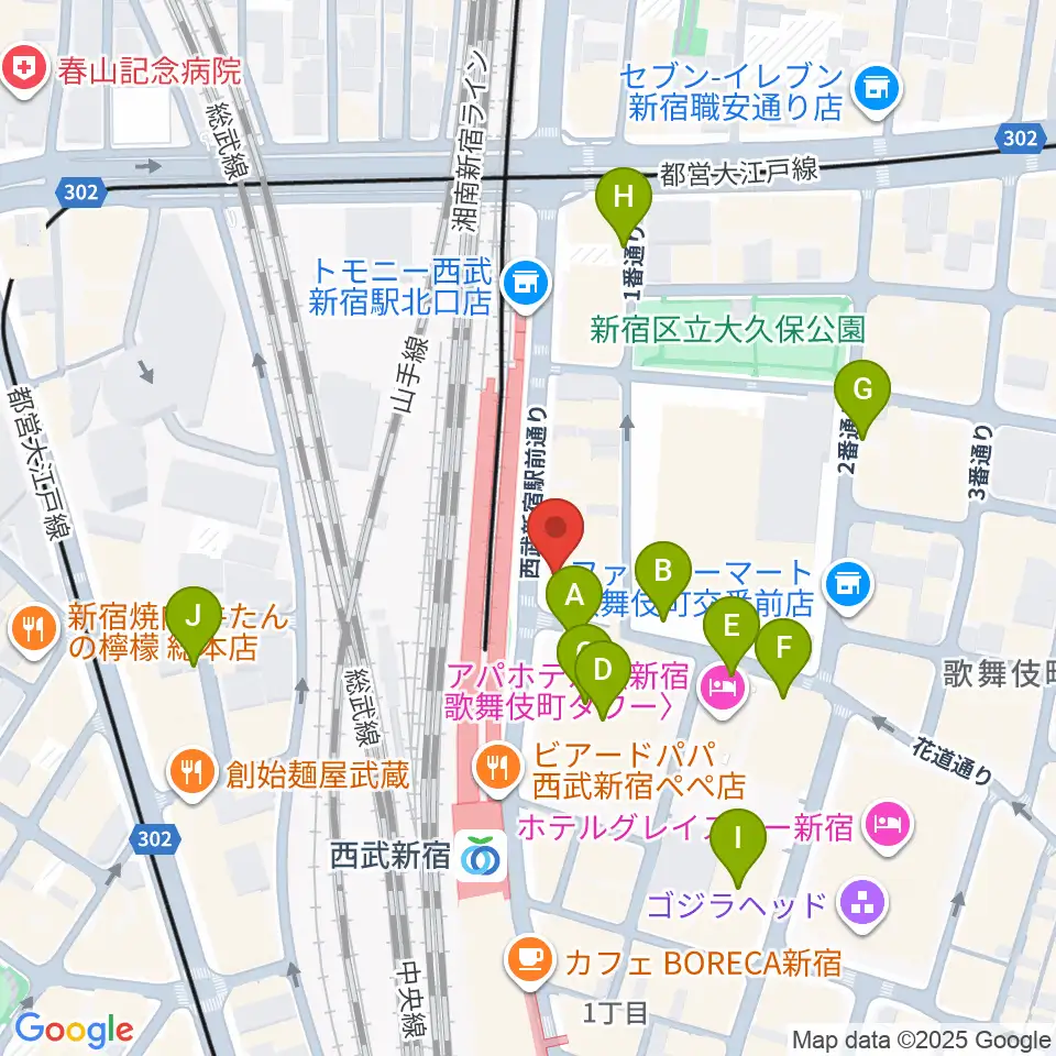 スタジオミュージックシティ周辺の駐車場・コインパーキング一覧地図