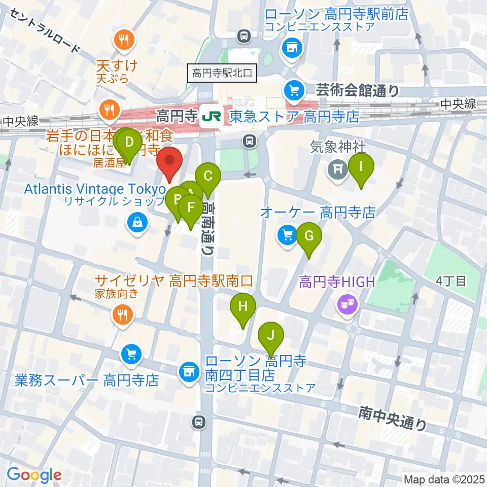 高円寺スタジオドム周辺の駐車場・コインパーキング一覧地図