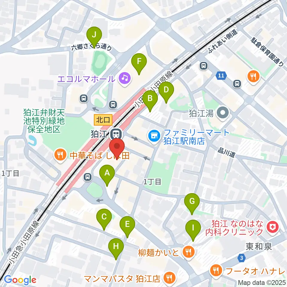狛江スタジオBEN辿(ベンテン)周辺の駐車場・コインパーキング一覧地図