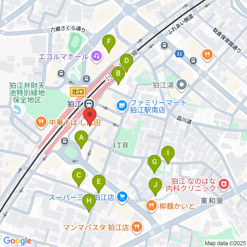 狛江スタジオBEN辿（ベンテン）周辺の駐車場・コインパーキング一覧地図
