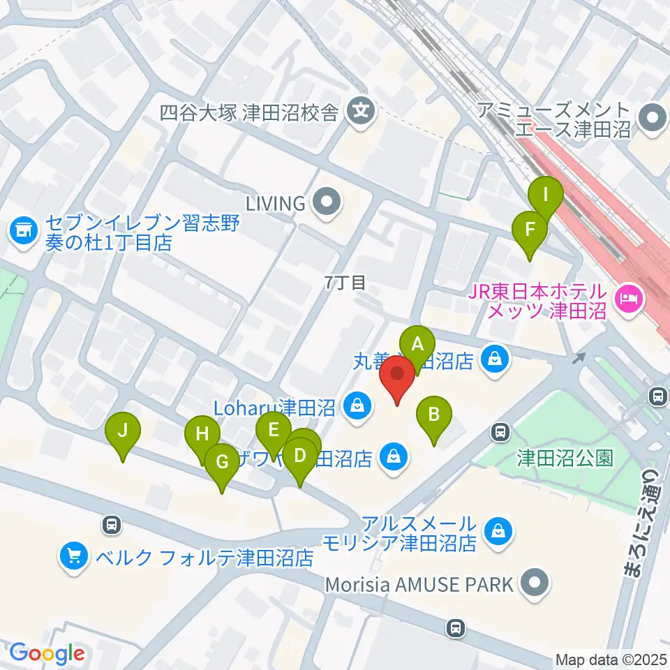 島村楽器 ロハル津田沼店周辺の駐車場・コインパーキング一覧地図