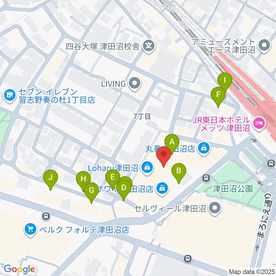 島村楽器 ロハル津田沼店周辺の駐車場・コインパーキング一覧地図