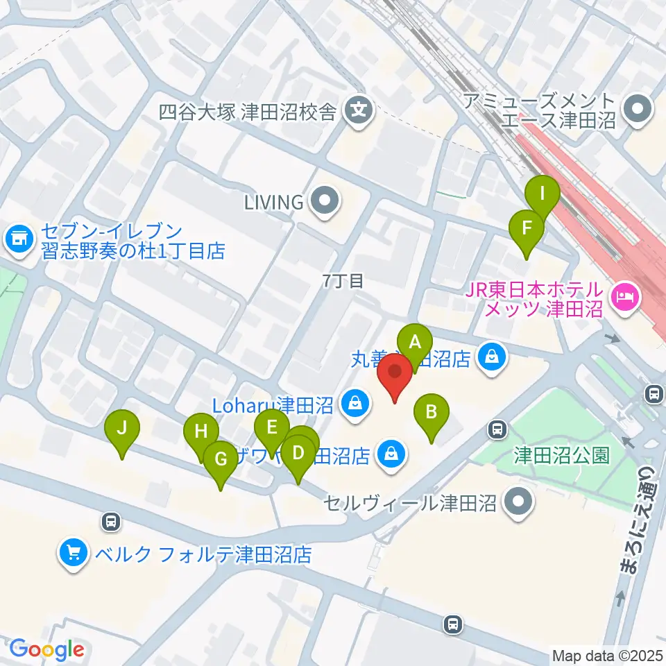 島村楽器 ロハル津田沼店周辺の駐車場・コインパーキング一覧地図