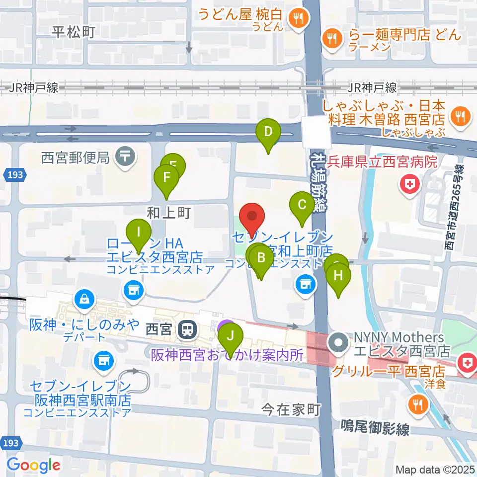 阪神西宮ゴールウェイ周辺の駐車場・コインパーキング一覧地図