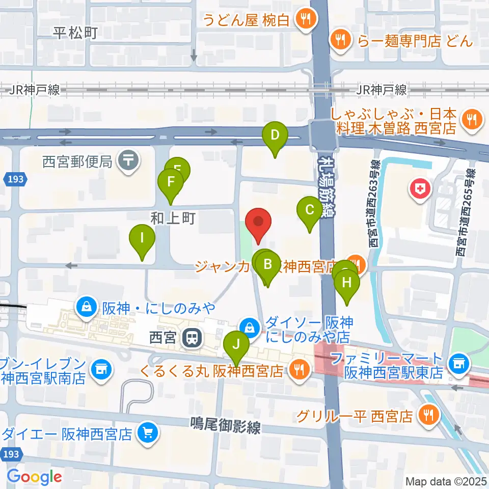 阪神西宮ゴールウェイ周辺の駐車場・コインパーキング一覧地図