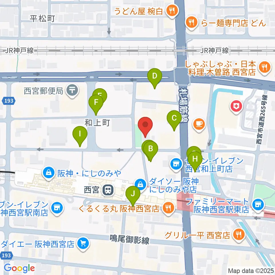 阪神西宮ゴールウェイ周辺の駐車場・コインパーキング一覧地図