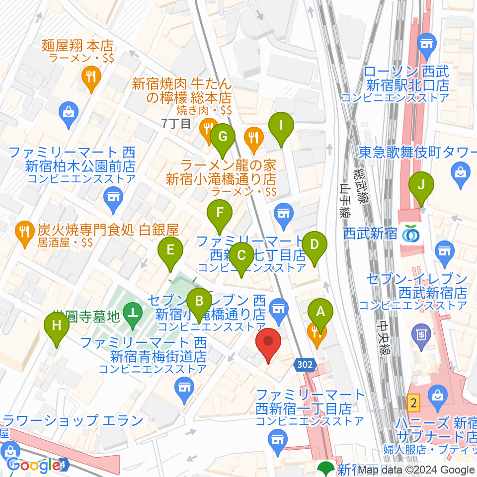 サウンドスタジオノア 新宿店周辺の駐車場・コインパーキング一覧地図