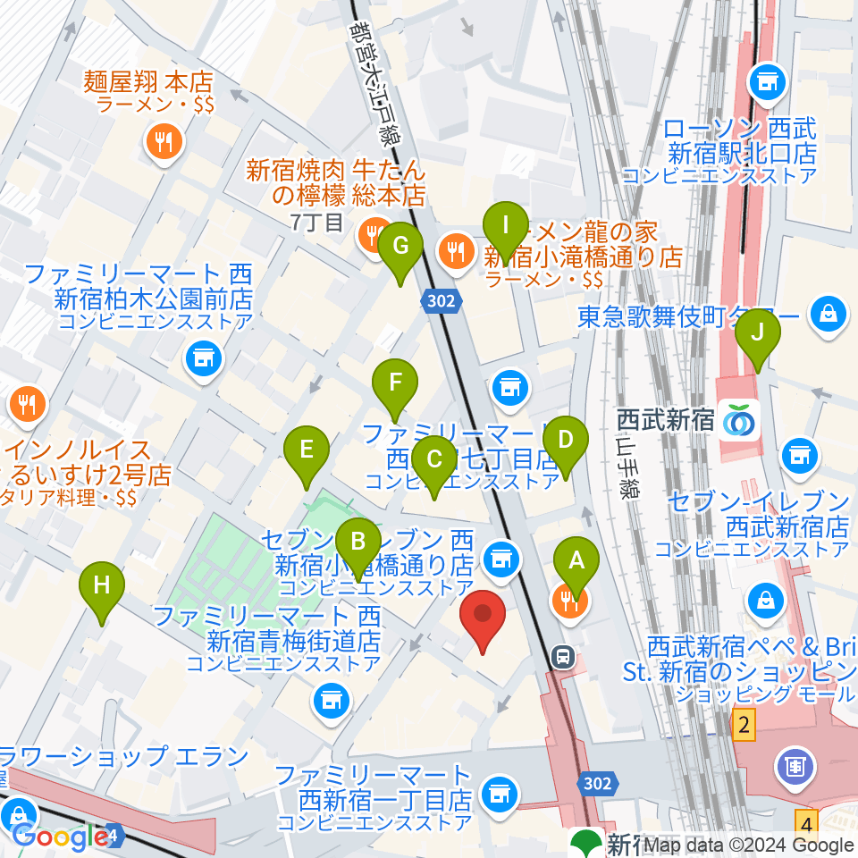 サウンドスタジオノア 新宿店周辺の駐車場・コインパーキング一覧地図