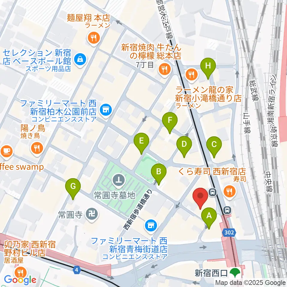 サウンドスタジオノア 新宿店周辺の駐車場・コインパーキング一覧地図