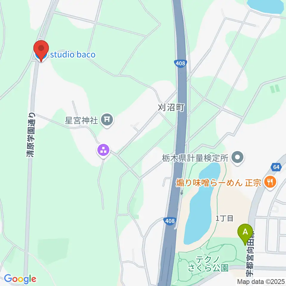 スタジオバコ周辺の駐車場・コインパーキング一覧地図