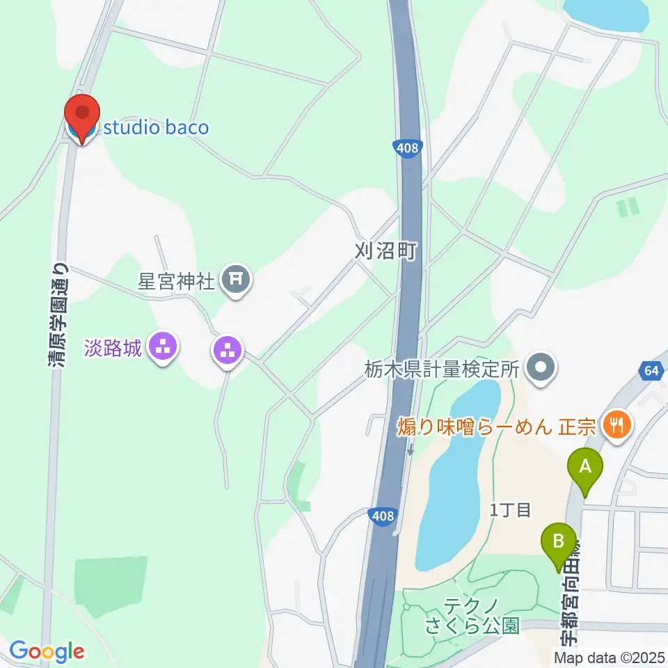 スタジオバコ周辺の駐車場・コインパーキング一覧地図