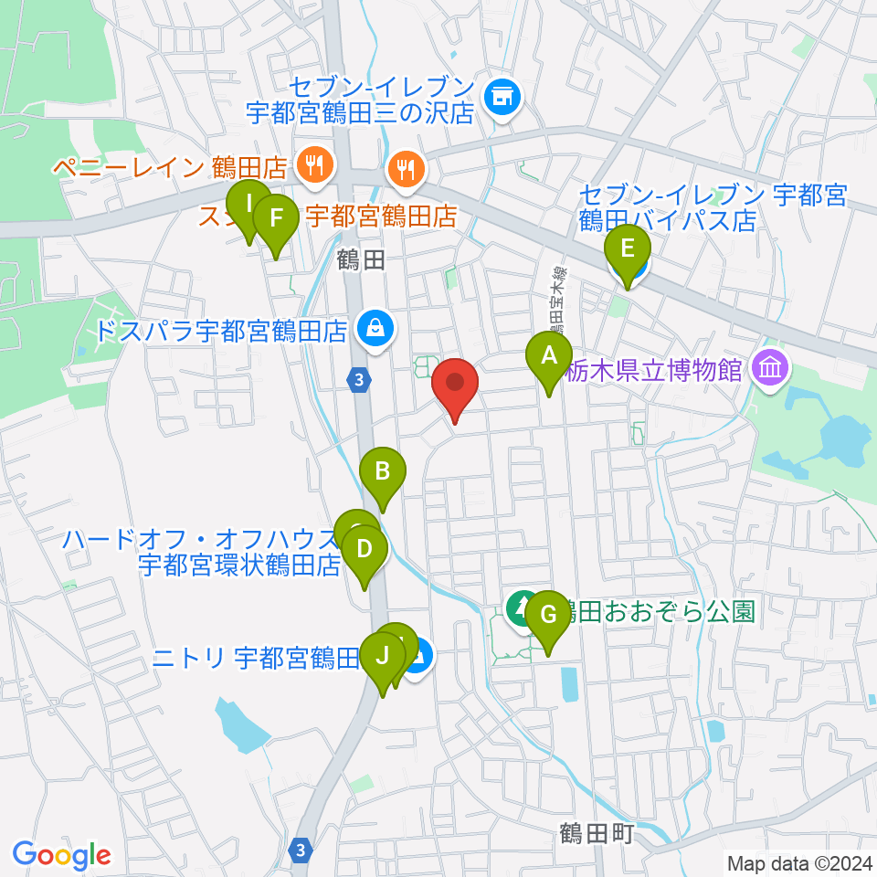 ヤマハミュージックリテイリング宇都宮西センター周辺の駐車場・コインパーキング一覧地図