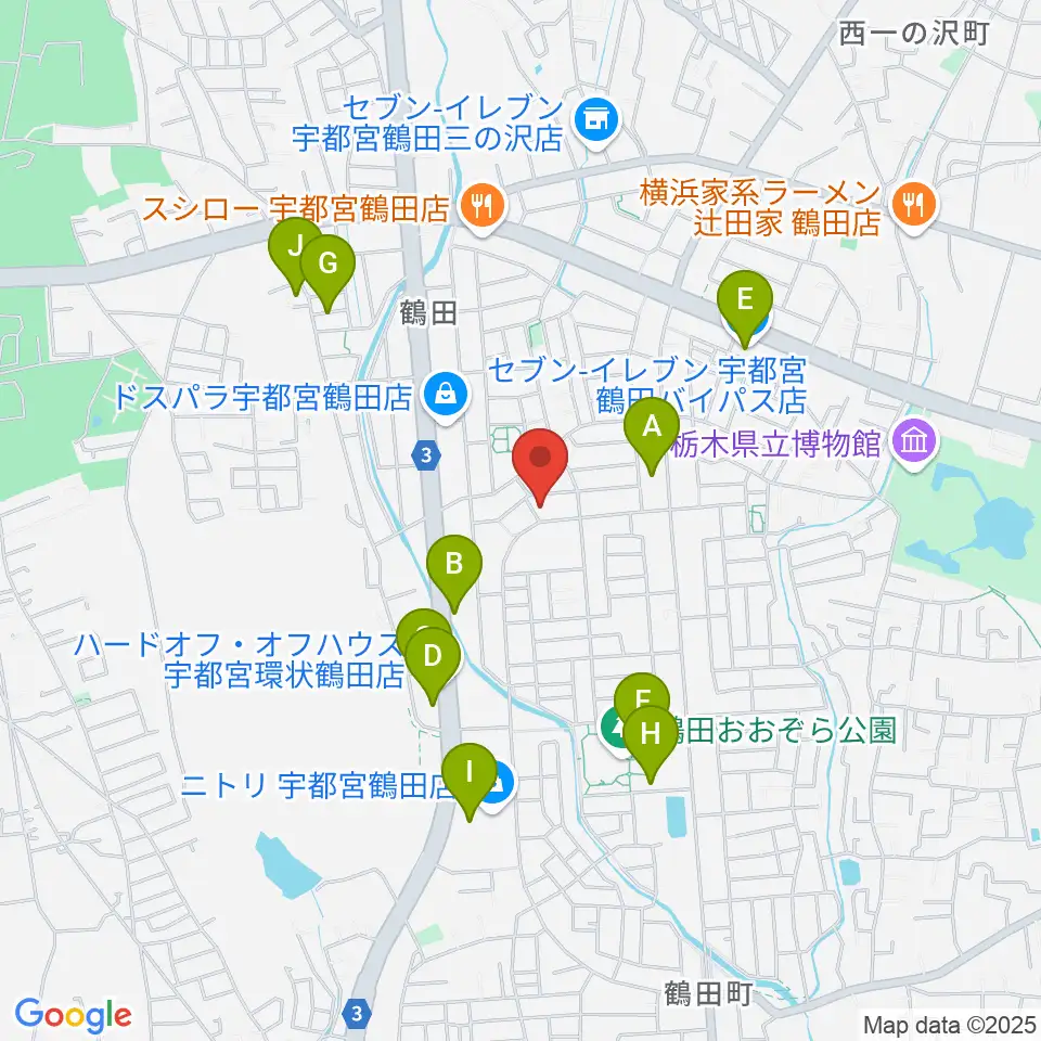 ヤマハミュージック宇都宮西センター周辺の駐車場・コインパーキング一覧地図