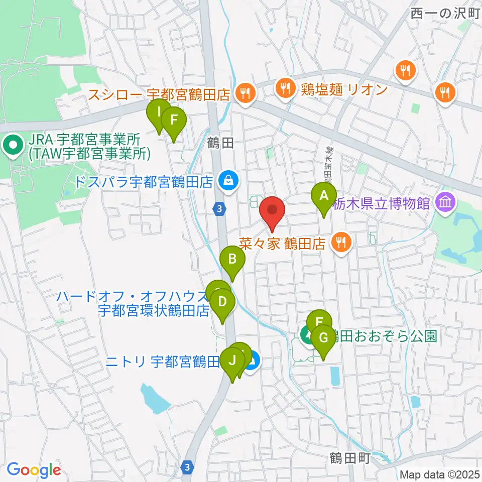 ヤマハミュージック宇都宮西センター周辺の駐車場・コインパーキング一覧地図