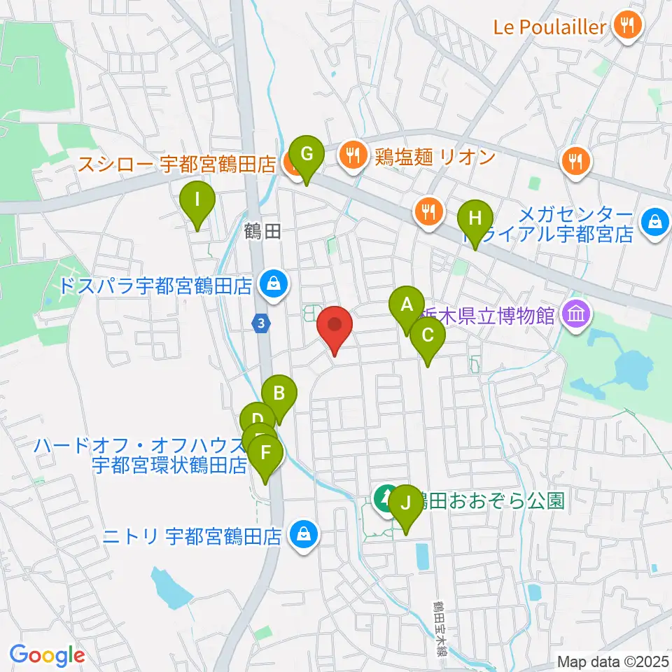 ヤマハミュージック宇都宮西センター周辺の駐車場・コインパーキング一覧地図