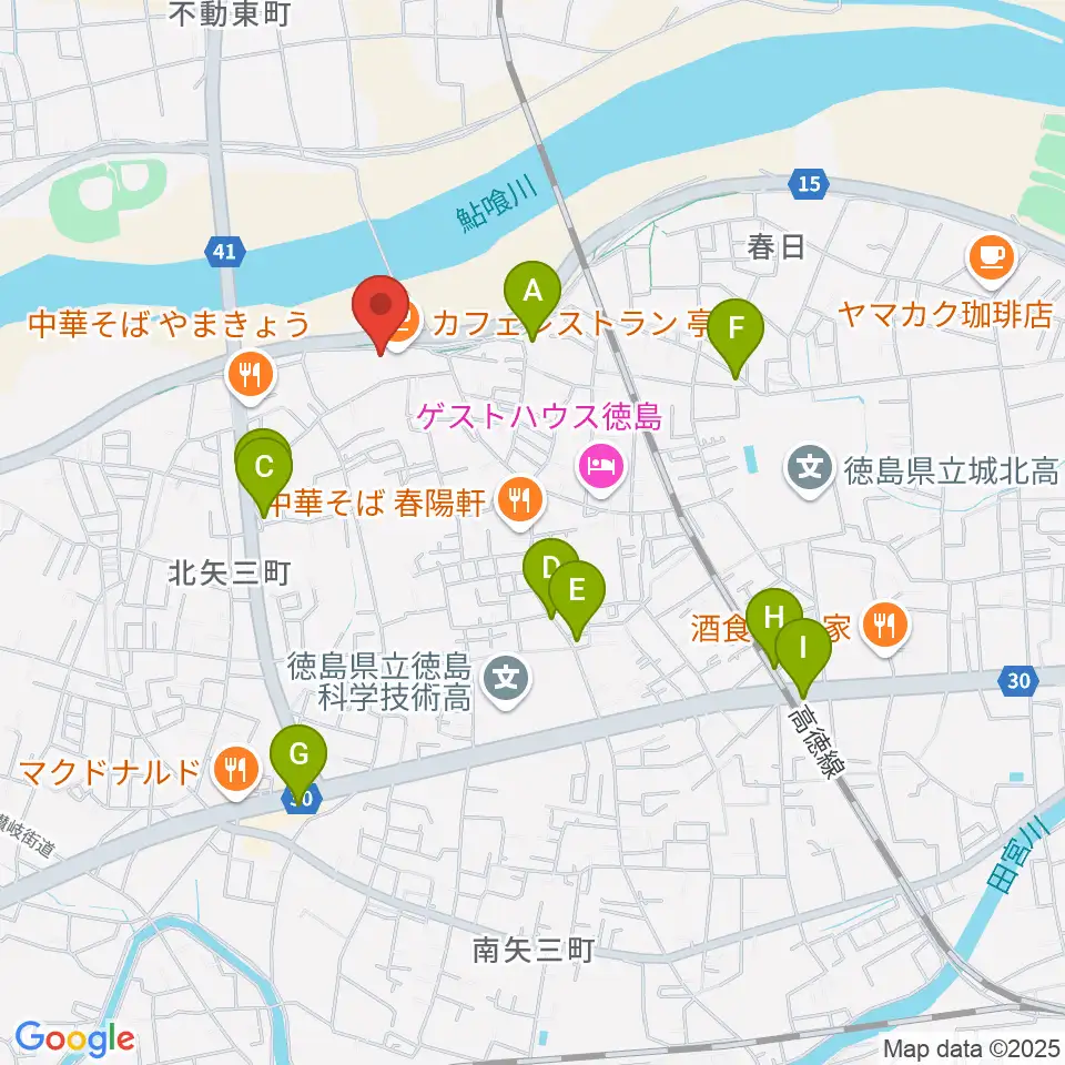 徳島J-POPS STUDIO周辺の駐車場・コインパーキング一覧地図