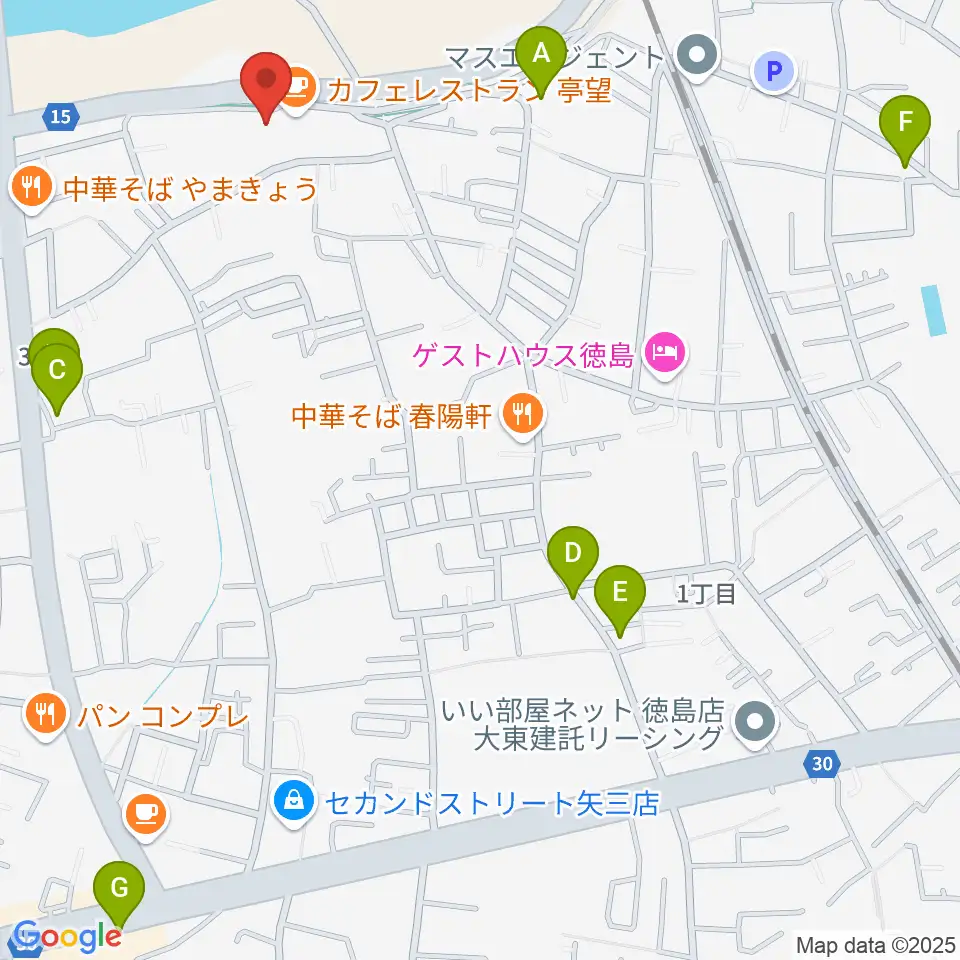 徳島J-POPS STUDIO周辺の駐車場・コインパーキング一覧地図