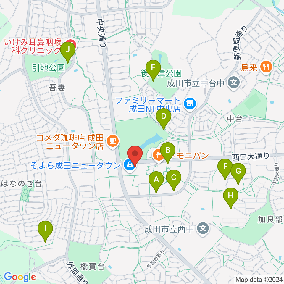 島村楽器 成田ボンベルタ店周辺の駐車場・コインパーキング一覧地図