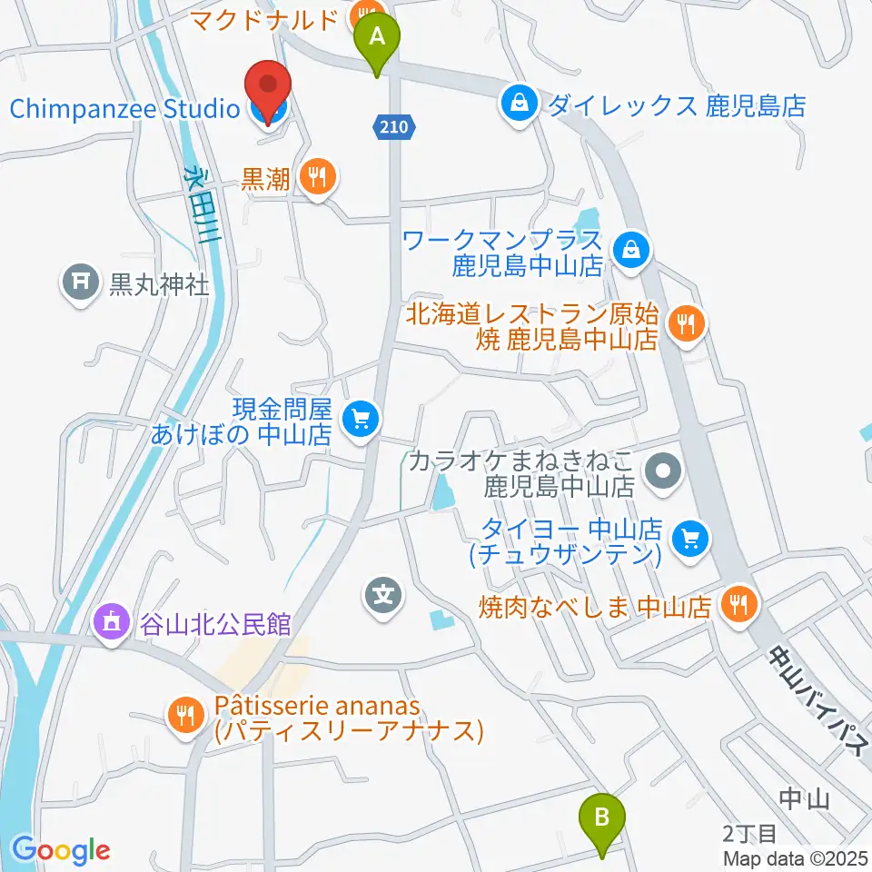 チンパンジースタジオ周辺の駐車場・コインパーキング一覧地図