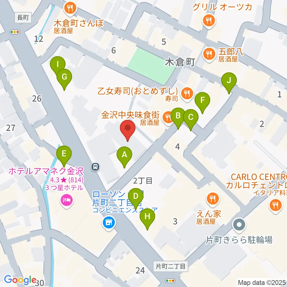 金沢GOLD CREEK周辺の駐車場・コインパーキング一覧地図