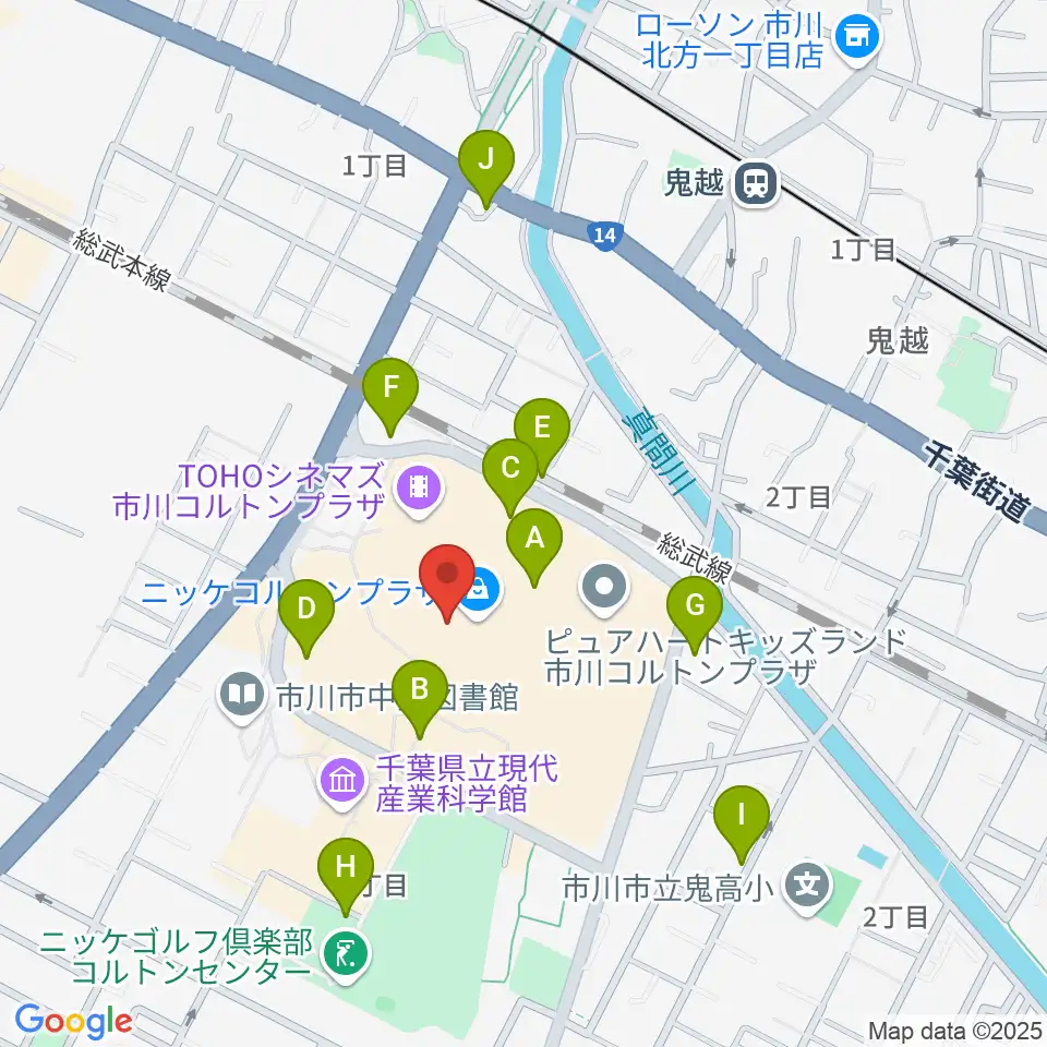 島村楽器 市川コルトンプラザ店周辺の駐車場・コインパーキング一覧地図