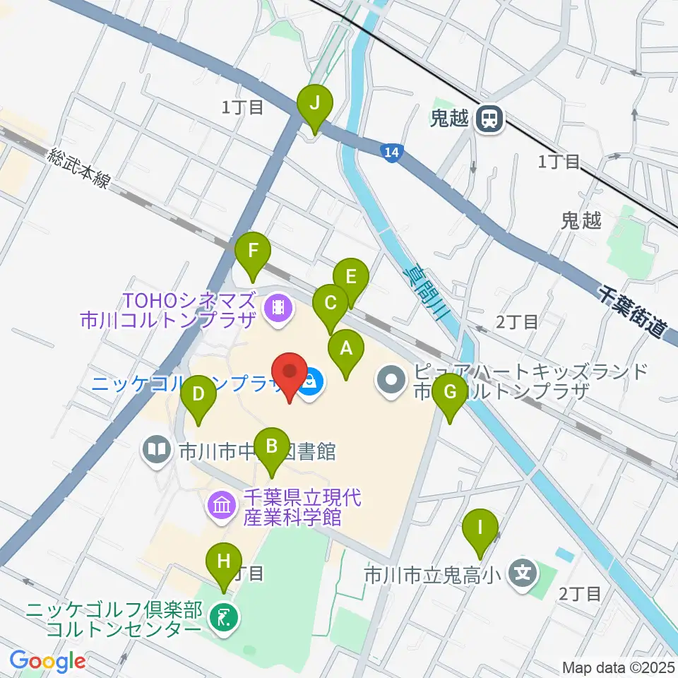 島村楽器 市川コルトンプラザ店周辺の駐車場・コインパーキング一覧地図