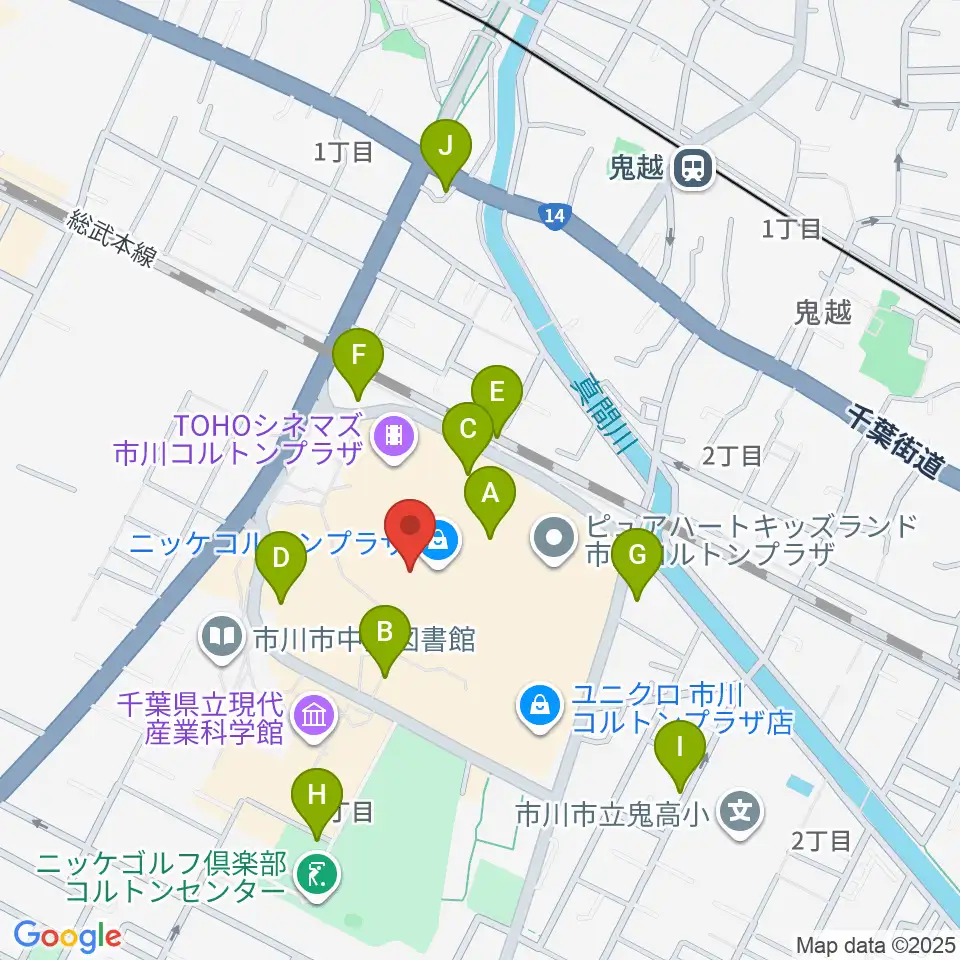 島村楽器 市川コルトンプラザ店周辺の駐車場・コインパーキング一覧地図