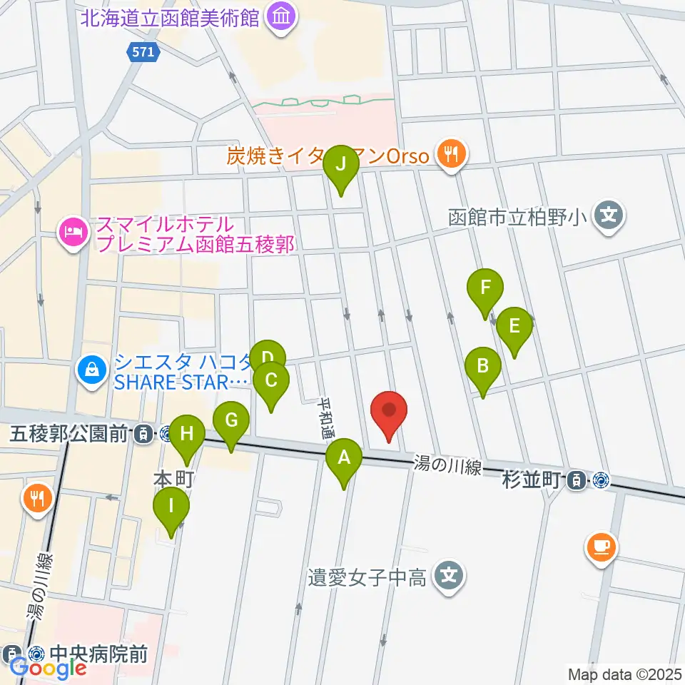 カワイ函館ショップ周辺の駐車場・コインパーキング一覧地図