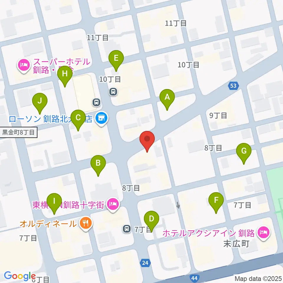カワイ釧路店周辺の駐車場・コインパーキング一覧地図
